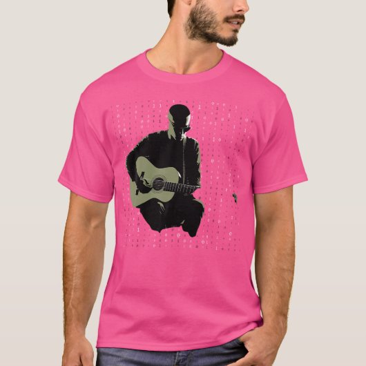 Acoustic Guitar Matrix Style Player Gitarist Band T-shirt (Voorkant)