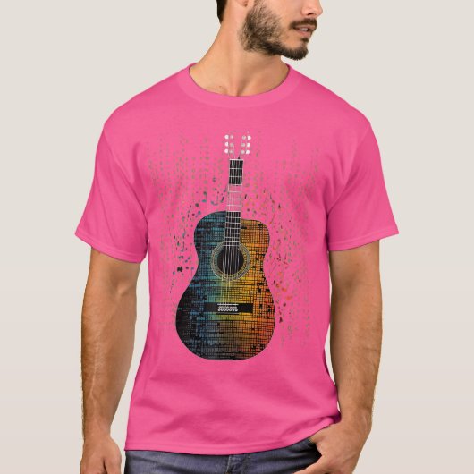 Acoustic Guitar Matrix Style Player Gitarist Band T-shirt (Voorkant)