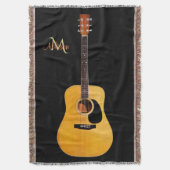 Acoustic Guitar Monogram Music Deken (Voorkant Verticaal)