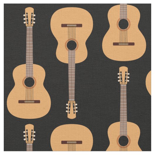 Acoustic Guitar Music Band Pattern Stof (Close Up)