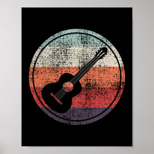 Acoustic Guitar Music Musician BassiRetro Poster