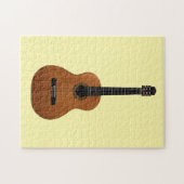 Acoustic Guitar Musical Cute Yellow Legpuzzel (Horizontaal)