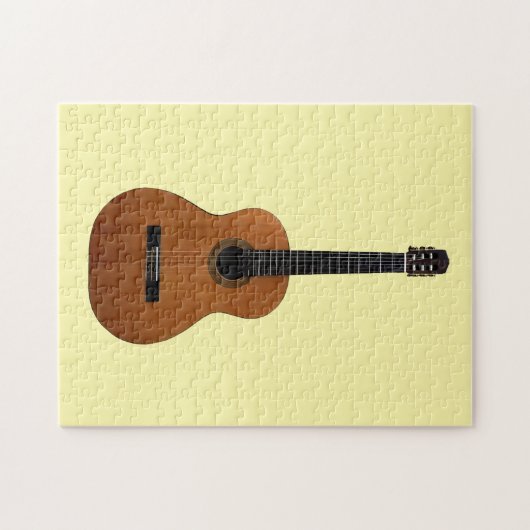 Acoustic Guitar Musical Cute Yellow Legpuzzel (Horizontaal)