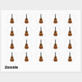 Acoustic Guitar Musical Instrument Ronde Sticker (Vel)