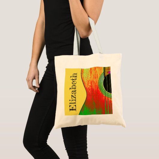 Acoustic Guitar Musical Tote Bag (Voorkant (product))