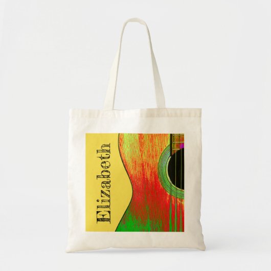 Acoustic Guitar Musical Tote Bag (Voorkant)