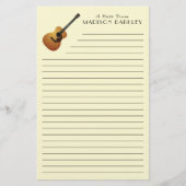 Acoustic Guitar Musician Music Teacher Briefpapier (Voorkant)