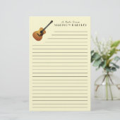 Acoustic Guitar Musician Music Teacher Briefpapier (Staand voorkant)