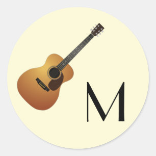 Acoustic Guitar Musician Music Teacher Ronde Sticker
