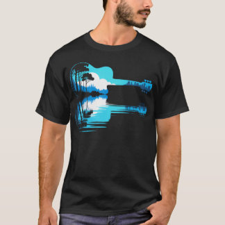 Acoustic Guitar Nature City Silhouette T-shirt