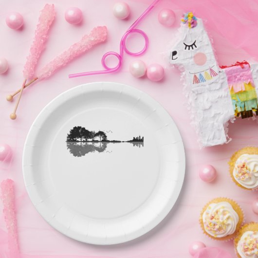 Acoustic Guitar Natuur Est Music Bass Guitarist Papieren Bordje (Feest)