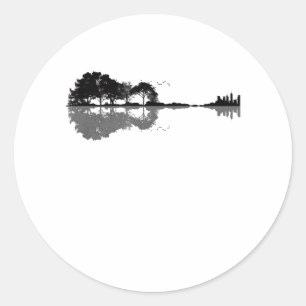Acoustic Guitar Natuur Est Music Bass Guitarist Ronde Sticker