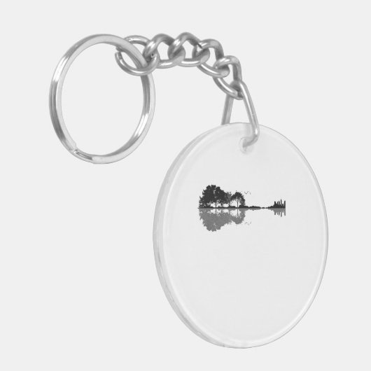 Acoustic Guitar Natuur Est Music Bass Guitarist Sleutelhanger (Voorkant Links)