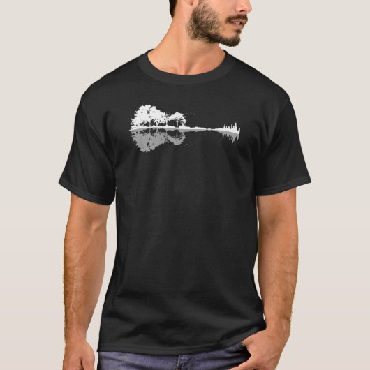 Acoustic Guitar Natuur Forest Music Bass Guitarist T-shirt (Voorkant)