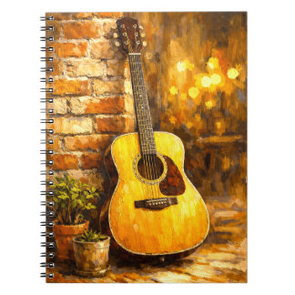Acoustic Guitar Oil Painting Notebook Notitieboek