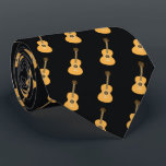 Acoustic Guitar Pattern Brown Musical Instrument  Stropdas<br><div class="desc">Celebrate a love for music with this elegant repeating acoustic guitar pattern on a black background. The design showcases detailed honey-brown instruments in a minimalist layout, offering a sophisticated look for any music lover. Whether you are a professional guitarist, a student, or a dedicated fan of folk and country music,...</div>