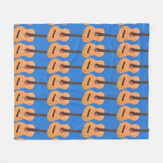 Acoustic Guitar Pattern Fleece Deken (Voorkant (Horizontaal))