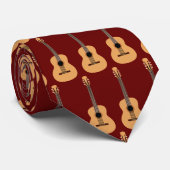 Acoustic Guitar Pattern Guitarist Stropdas (Opgerold)