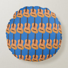 Acoustic Guitar Pattern Rond Kussen