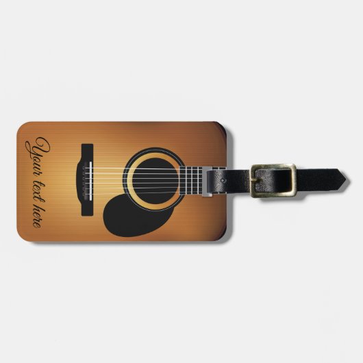 Acoustic Guitar Personalized Bagagelabel (Voorkant horizontaal)
