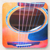 Acoustic Guitar Perspective Colors of Music Bier Onderzetter (Voorkant)