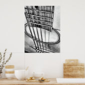 Acoustic Guitar Perspectives Black White Poster (Keuken)
