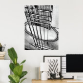 Acoustic Guitar Perspectives Black White Poster (Thuiskantoor)