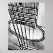 Acoustic Guitar Perspectives Black White Poster (Voorkant)