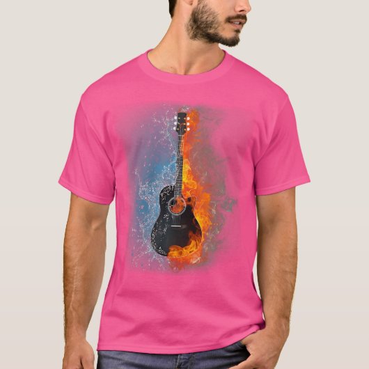 Acoustic Guitar Player Cool Musician Acoustic Guit T-shirt (Voorkant)