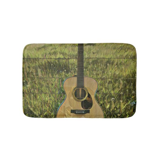 Acoustic guitar player gift badmat (Voorkant)