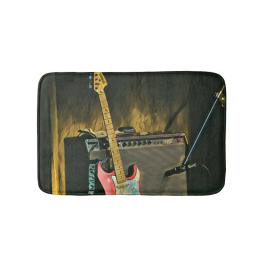 Acoustic guitar player gift badmat (Voorkant)