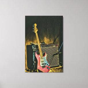 Acoustic guitar player gift canvas afdruk