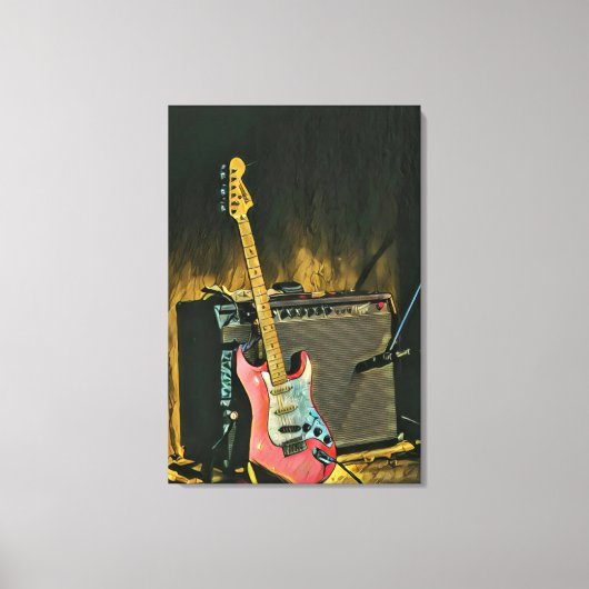 Acoustic guitar player gift canvas afdruk (Voorkant)