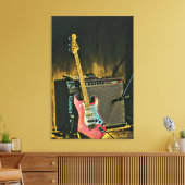 Acoustic guitar player gift canvas afdruk (Insitu (Woonkamer))