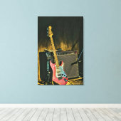 Acoustic guitar player gift canvas afdruk (Insitu (Houten vloer))