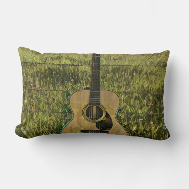 Acoustic guitar player gift kussen (Voorkant)