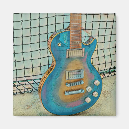 Acoustic guitar player gift magneet (Voorkant)