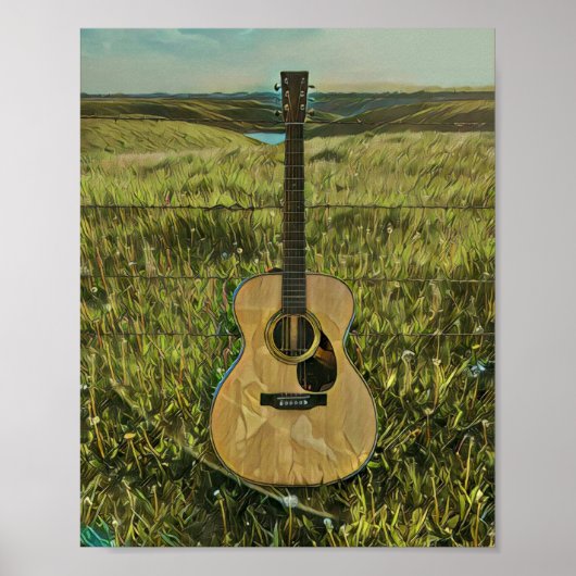 Acoustic guitar player gift poster (Voorkant)