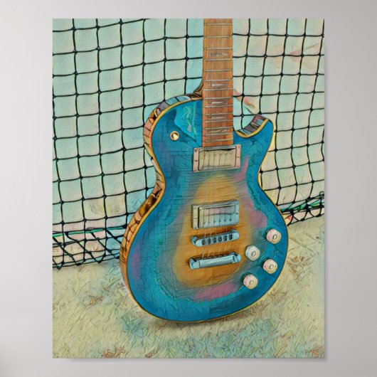 Acoustic guitar player gift poster (Voorkant)
