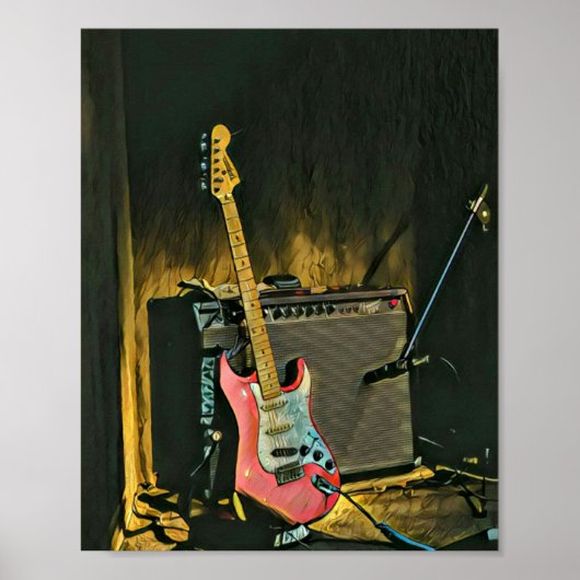 Acoustic guitar player gift poster (Voorkant)