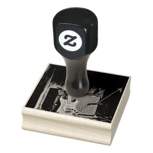 Acoustic guitar player gift rubberstempel (Stempel)
