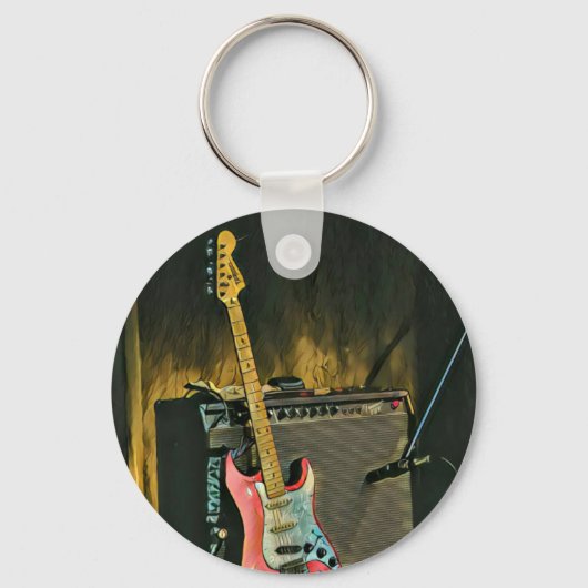 Acoustic guitar player gift sleutelhanger (Voorkant)