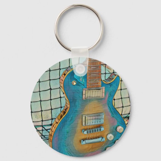 Acoustic guitar player gift sleutelhanger (Voorkant)