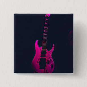 Acoustic guitar player gift vierkante button 5,1 cm