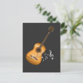 Acoustic Guitar Player Musical Notes Art Musicus Briefkaart (Staand voorkant)