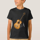 Acoustic Guitar Player Musical Notes Art Musicus T-shirt (Voorkant)