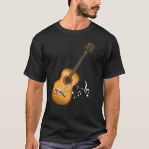 Acoustic Guitar Player Musical Notes Art Musicus T-shirt