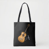 Acoustic Guitar Player Musical Notes Art Musicus Tote Bag (Voorkant)
