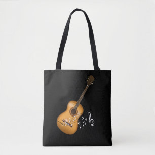 Acoustic Guitar Player Musical Notes Art Musicus Tote Bag