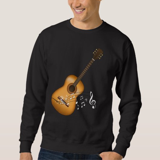 Acoustic Guitar Player Musical Notes Art Musicus Trui (Voorkant)